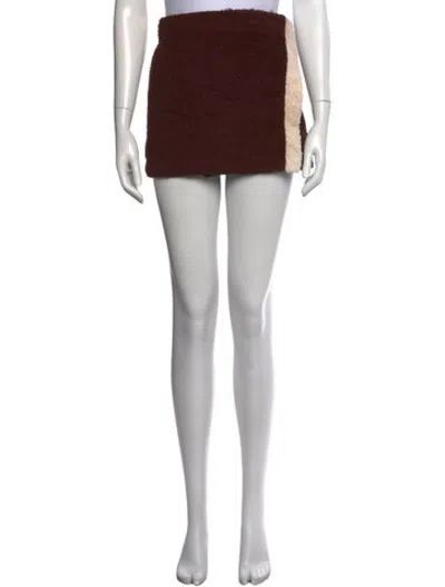 Pre-owned La Veste Colorblock Pattern Mini Skirt In Red