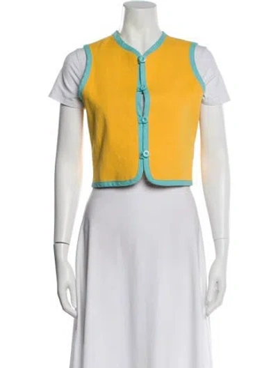 Pre-owned La Veste Colorblock Pattern Vest In Yellow