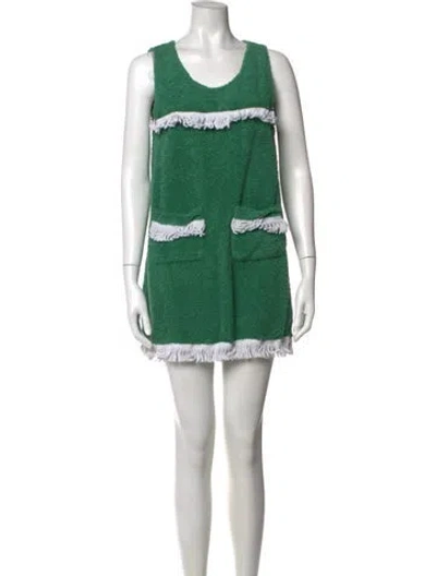 Pre-owned La Veste Crew Neck Mini Dress In Green
