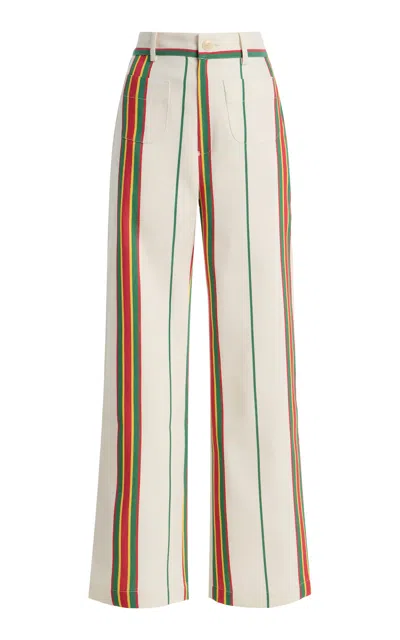 La Veste Exclusive La Isla Pippi Cotton Straight-leg Pants In White