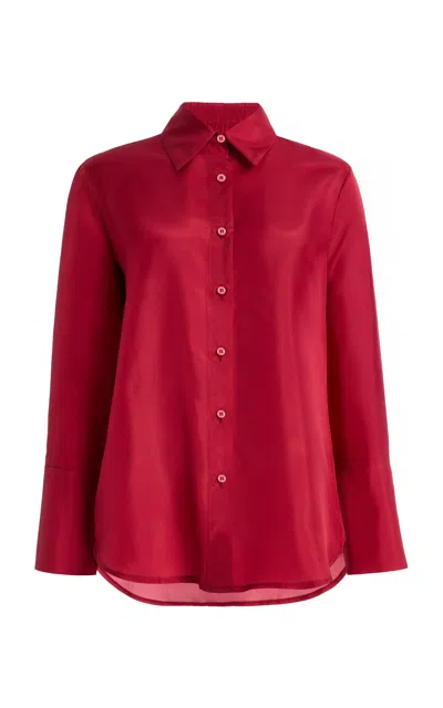 La Veste Exclusive La Isla Silk Shirt In Red