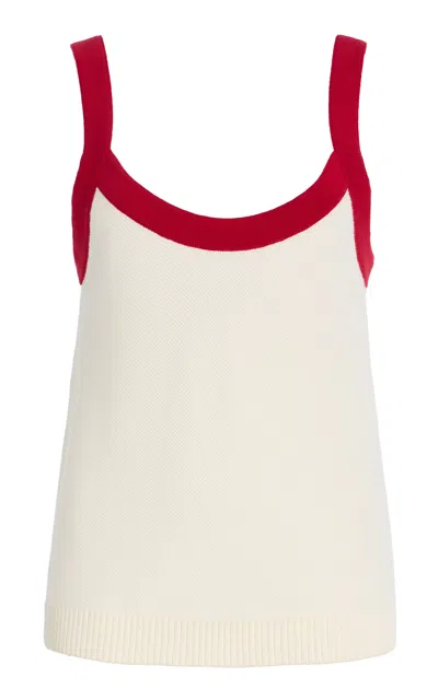 La Veste Exclusive Riviera Cruise Knit Cotton Top In White