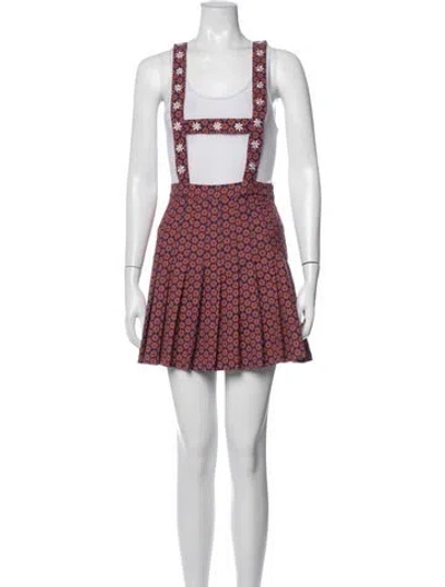 Pre-owned La Veste Floral Print Mini Skirt In Multicolor