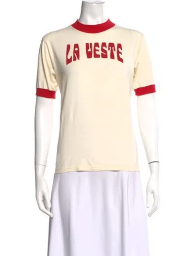 Pre-owned La Veste Graphic Print Crew Neck T-shirt In White