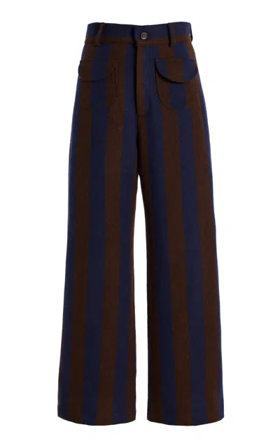 La Veste Jason Striped Wool Pants In Multi