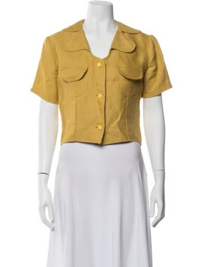 Pre-owned La Veste Linen Jacket In Yellow
