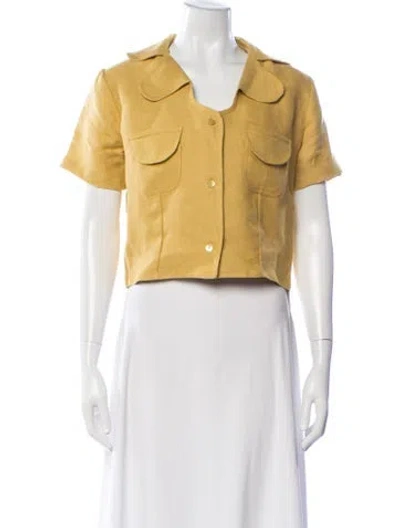 Pre-owned La Veste Linen Jacket In Yellow