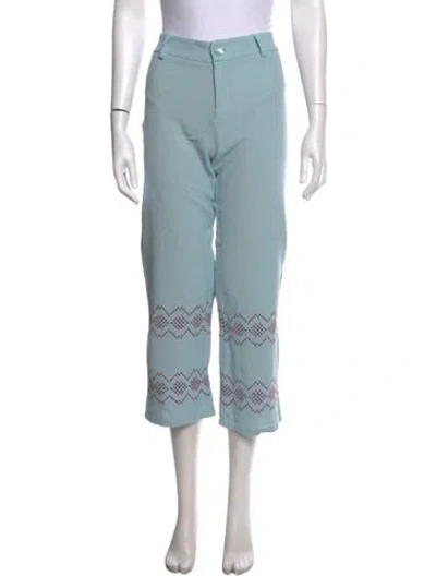 Pre-owned La Veste Linen Straight Leg Pants In Blue