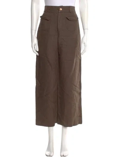 Pre-owned La Veste Linen Wide Leg Pants In Brown