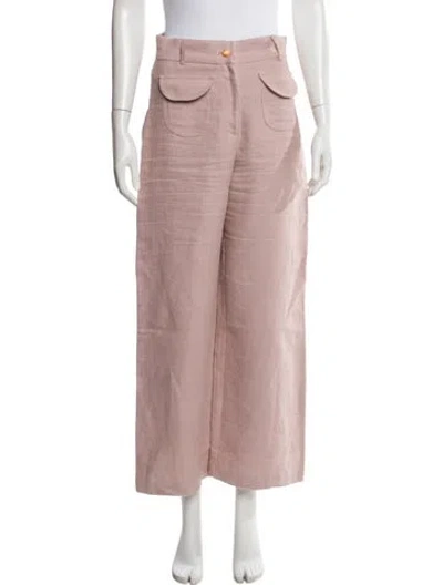 Pre-owned La Veste Linen Wide Leg Pants In Pink