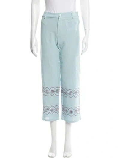 Pre-owned La Veste Linen Wide Leg Pants W/ Tags In Blue