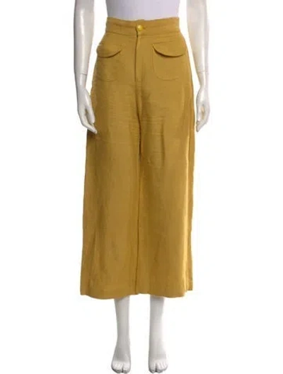 Pre-owned La Veste Linen Wide Leg Pants In Yellow