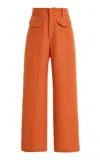 La Veste Loto Linen Pants In Orange