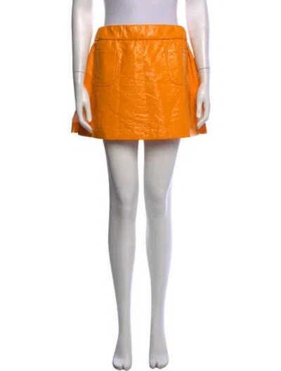 Pre-owned La Veste Mini Skirt In Orange