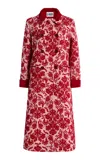 La Veste Miranda Flocked Wool Coat In Red