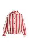 La Veste Parasol Cotton Bomber Jacket In Red