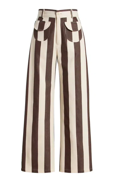 La Veste Parasol Cotton Wide-leg Pants In Brown