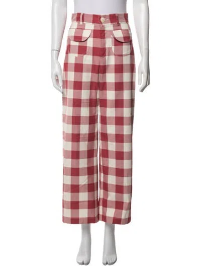 Pre-owned La Veste Plaid Print Straight Leg Pants In Multicolor