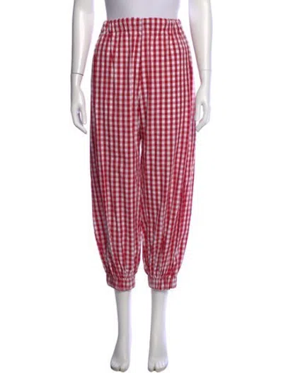 Pre-owned La Veste Plaid Print Wide Leg Pants In Pink