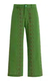 La Veste Punto De Cruz Cotton Pants In Green