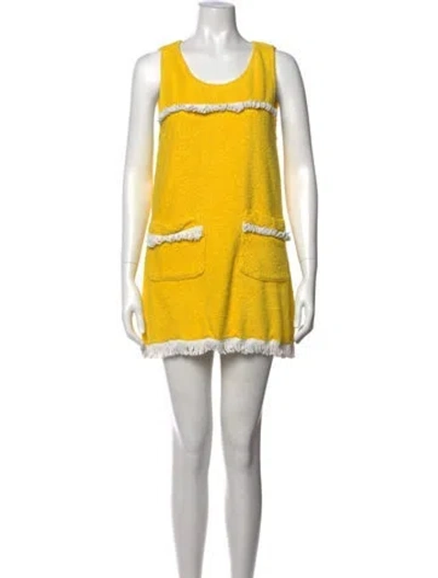 Pre-owned La Veste Scoop Neck Mini Dress In Yellow