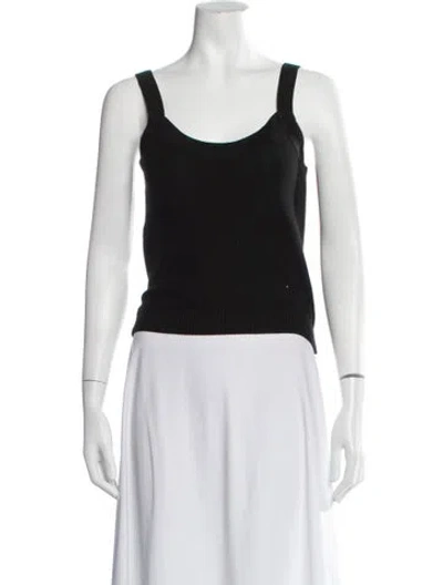 Pre-owned La Veste Scoop Neck Sleeveless Top In Black