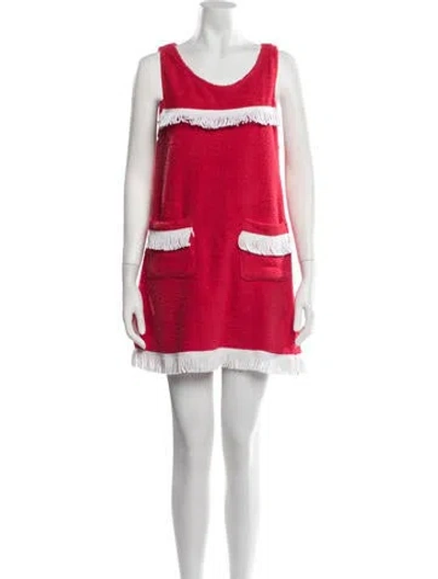 Pre-owned La Veste Scoop Neck Sleeveless Top In Red