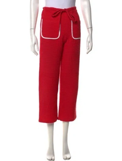 Pre-owned La Veste Straight Leg Pants In Red