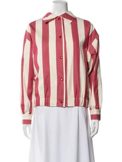 Pre-owned La Veste Striped Jacket In Pink