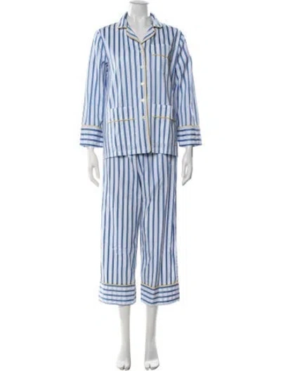 Pre-owned La Veste Striped Lounge Set In Blue/white