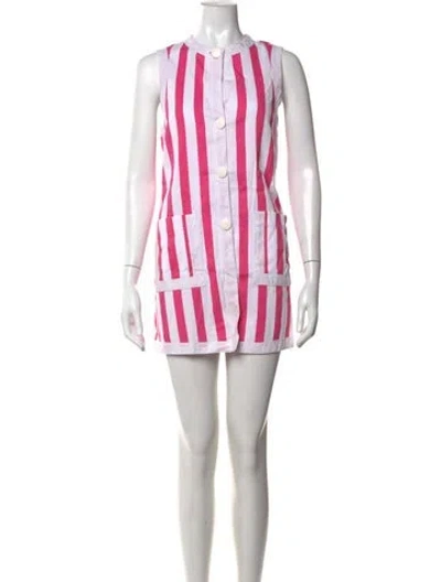 Pre-owned La Veste Striped Mini Dress In Pink