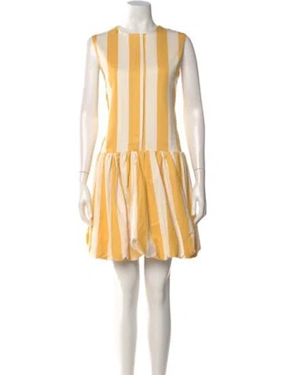 Pre-owned La Veste Striped Mini Dress In Yellow