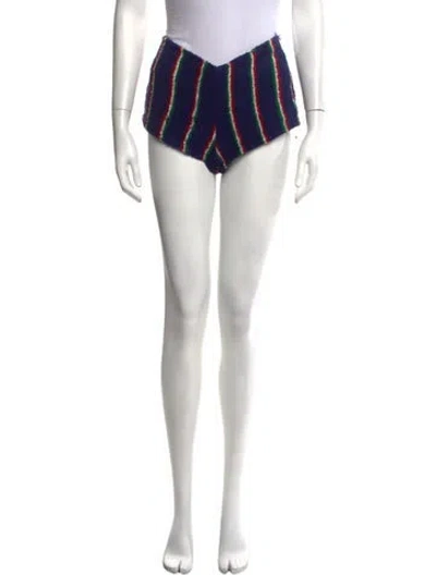 Pre-owned La Veste Striped Mini Shorts In Multicolor