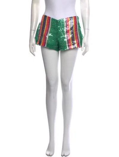 Pre-owned La Veste Striped Mini Shorts In Red