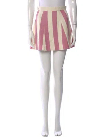 Pre-owned La Veste Striped Mini Skirt In Pink