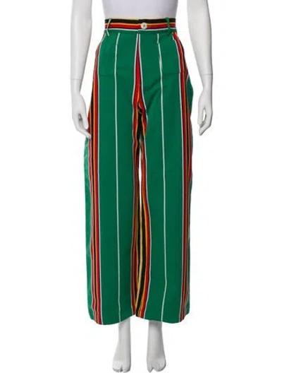 Pre-owned La Veste Striped Wide Leg Pants In Black