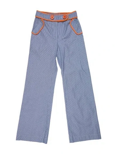 Pre-owned La Veste Striped Wide Leg Pants In Blue