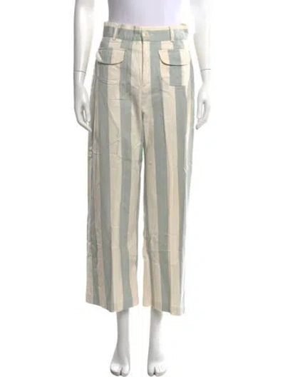 Pre-owned La Veste Striped Wide Leg Pants In Blue