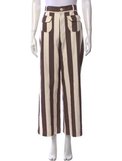 Pre-owned La Veste Striped Wide Leg Pants In Brown