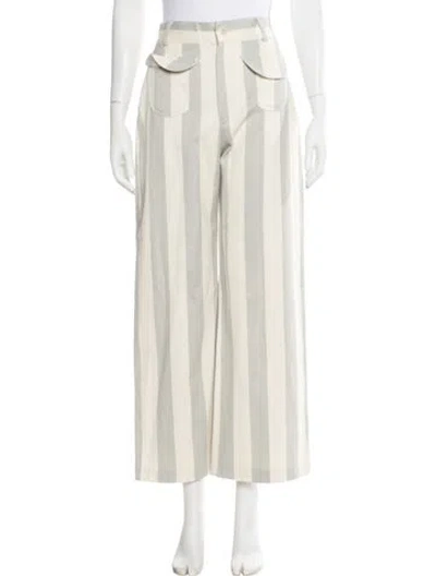Pre-owned La Veste Striped Wide Leg Pants In Neutral