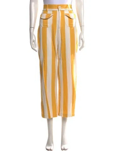 Pre-owned La Veste Striped Wide Leg Pants In Neutrals/yellow