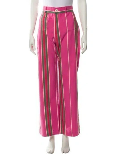Pre-owned La Veste Striped Wide Leg Pants In Pink