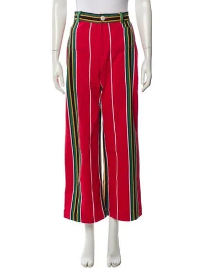 Pre-owned La Veste Striped Wide Leg Pants In Pink