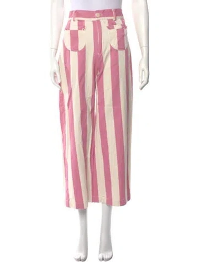 Pre-owned La Veste Striped Wide Leg Pants In Pink