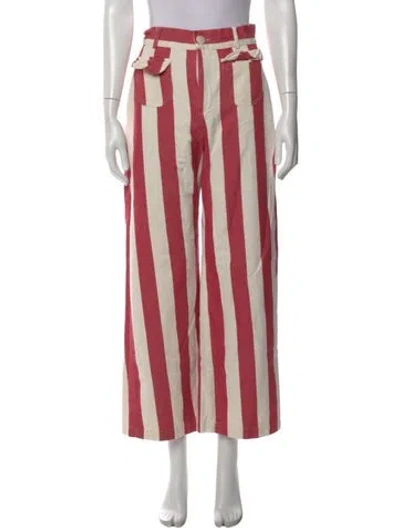 Pre-owned La Veste Striped Wide Leg Pants In Pink