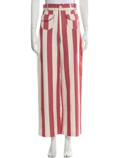 Pre-owned La Veste Striped Wide Leg Pants In Pink
