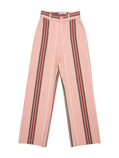 Pre-owned La Veste Striped Wide Leg Pants In Pink