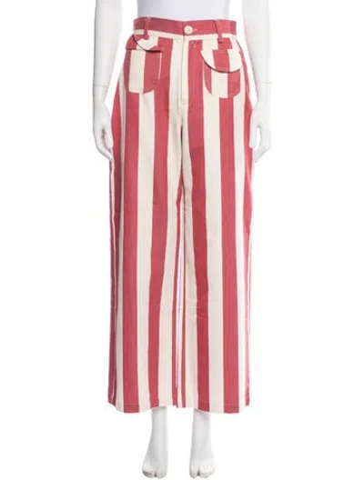 Pre-owned La Veste Striped Wide Leg Pants In Pink