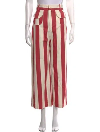 Pre-owned La Veste Striped Wide Leg Pants In Red