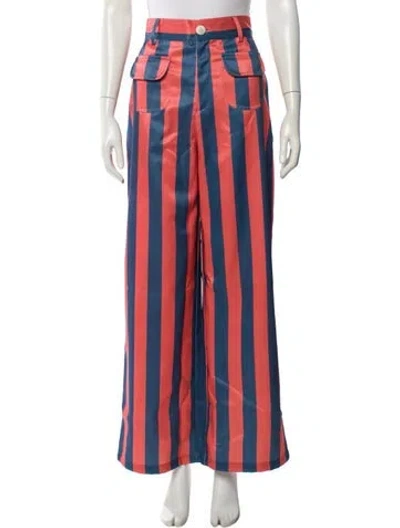 Pre-owned La Veste Striped Wide Leg Pants W/ Tags In Blue